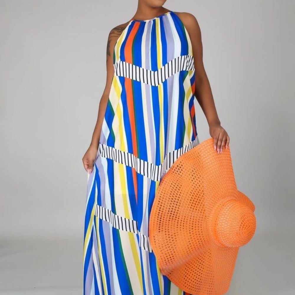 Color Block Maxi Dress - Picture 3 of 5